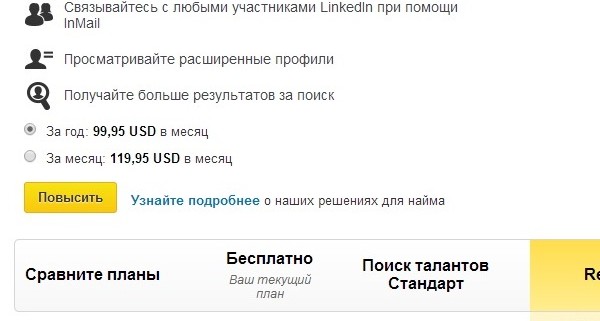 linkedin платные опции